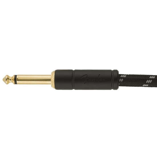 Fender Deluxe Series Instrument Cable Straight / Angle 15' (Black Tweed)