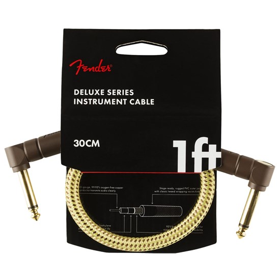 Fender Deluxe Series Instrument Cable Angle / Angle 1' (Tweed)