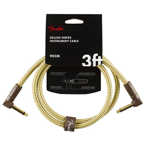 Fender Deluxe Series Instrument Cable Angle / Angle 3' (Tweed)