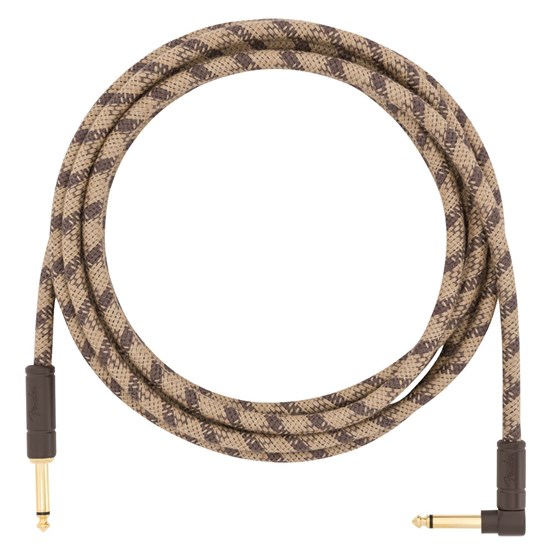 Fender Festival Instrument Cable Straight / Angle 10' Pure Hemp (Brown Stripe)