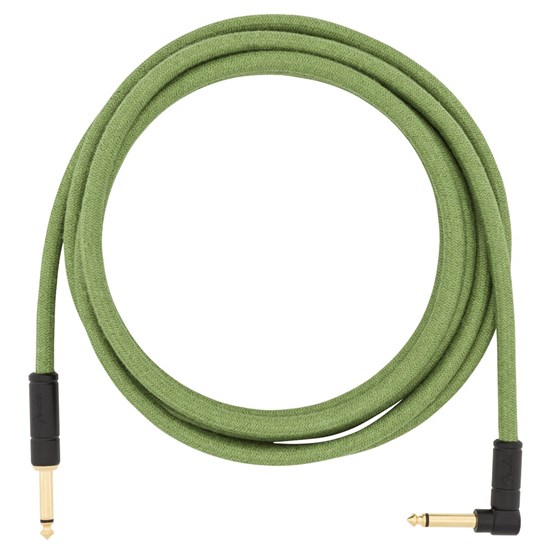 Fender Festival Instrument Cable Straight / Angle 10' Pure Hemp (Green)