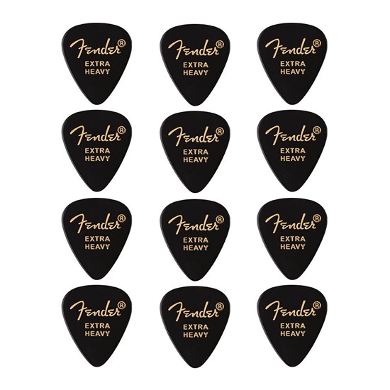 Fender 351 Shape Premium Picks 12-Pack - Extra Heavy (Black)