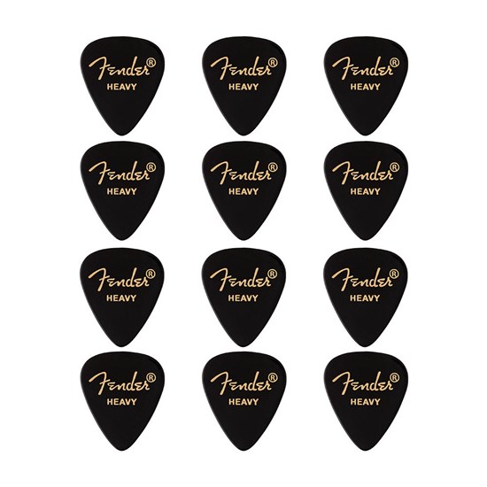 Fender 351 Shape Premium Picks 12-Pack - Heavy (Black)