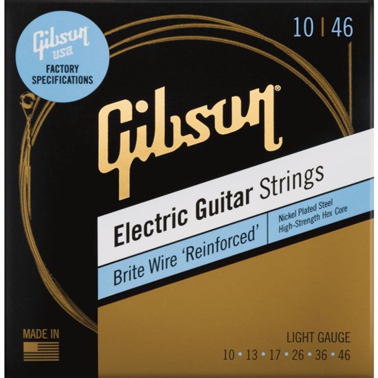 Gibson Brite Wire 'Reinforced' Electric Guitar Strings Light 10 - 46