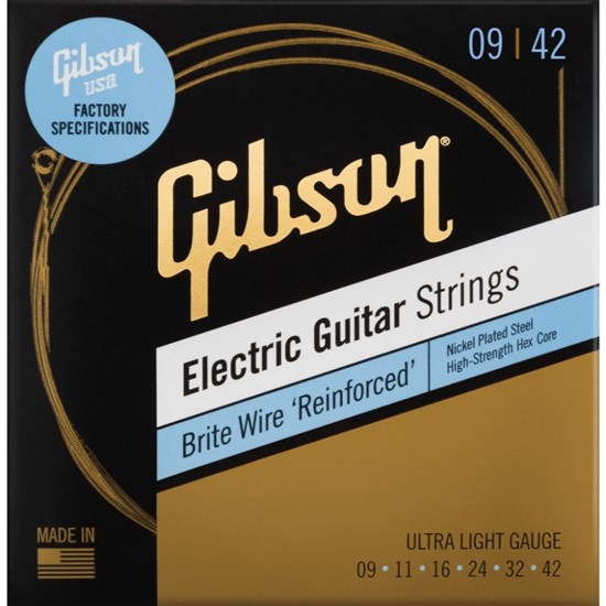 Gibson Brite Wire 'Reinforced' Electric Guitar Strings Ultra-Light 9 - 42