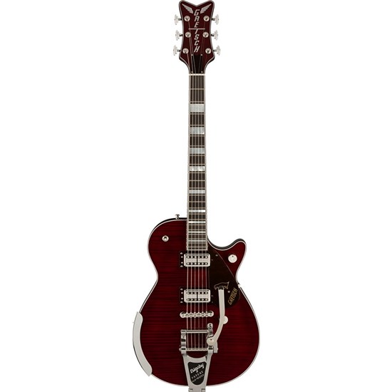 Gretsch G6134TFM-NH Nigel Hendroff Penguin Ebony FB (Dark Cherry Metallic Flame)