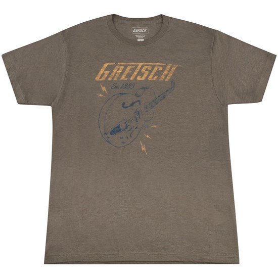 Gretsch Lightning Bolt T-Shirt - Small (Brown)