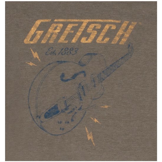 Gretsch Lightning Bolt T-Shirt - Medium (Brown)