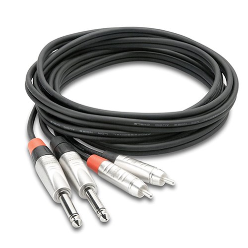 Hosa HPR-003X2 Dual REAN 1/4 TS to RCA Pro Stereo Interconnect Cable (3ft)