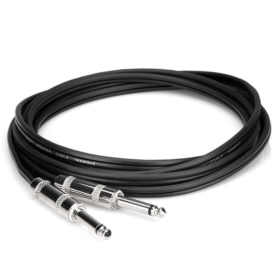 Hosa SKZ650 Speaker Cable 1/4 in TS to Same Black Zip - 50-foot