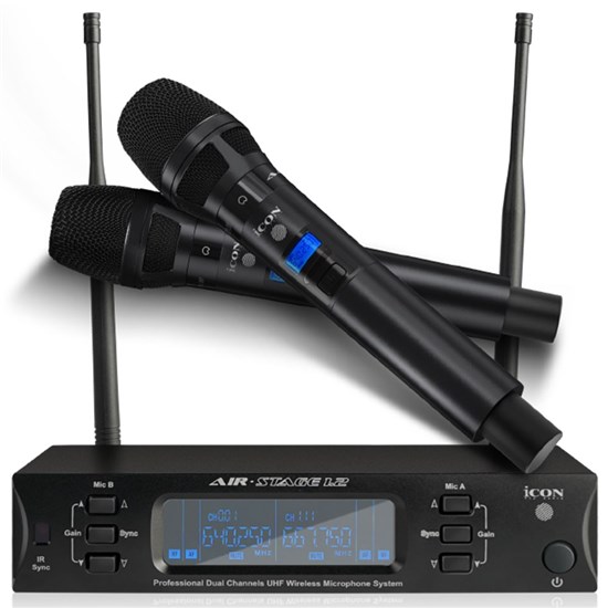 Icon AirStage 2.1 Wireless Microphone System w/ 2 x Transmitters & 1 x Receiver