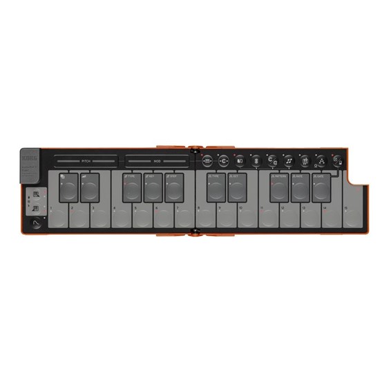 Korg nanoKEY Fold 25-Key Foldable MIDI Keyboard (Lava Orange)