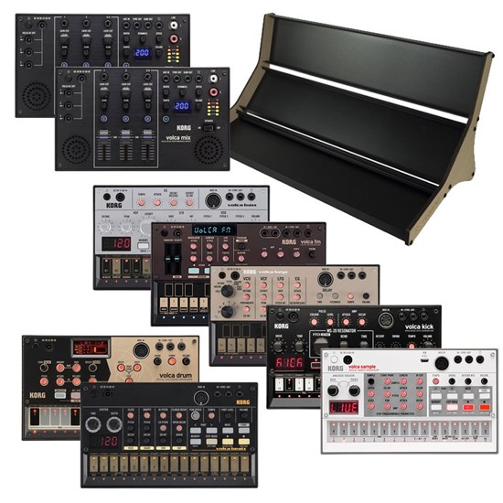 Korg Volca Ultimate Pack w/ Bass, Beats, Drum, FM2, Keys, Kick, Sample2, Mix (x2) & Rack