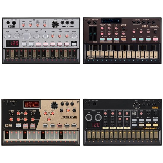 Korg Volca Ultimate Pack w/ Bass, Beats, Drum, FM2, Keys, Kick, Sample2, Mix (x2) & Rack