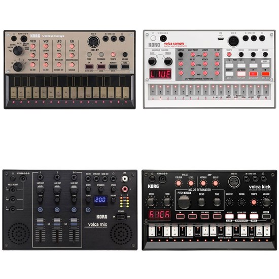 Korg Volca Ultimate Pack w/ Bass, Beats, Drum, FM2, Keys, Kick, Sample2, Mix (x2) & Rack