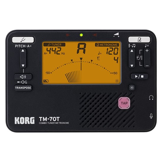 Korg TM70TC Combo Tuner Metronome w/ Contact Microphone (Black)