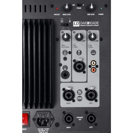 LD Systems DAVE8 Portable Active PA w/ 3-Channel Mixer (Black)