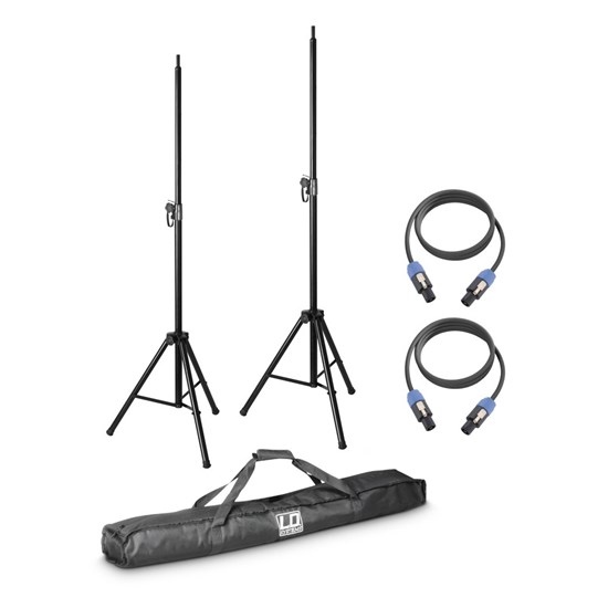 LD Systems DAVE8 Set w/ Speaker Stands, Transport Bag, Cables