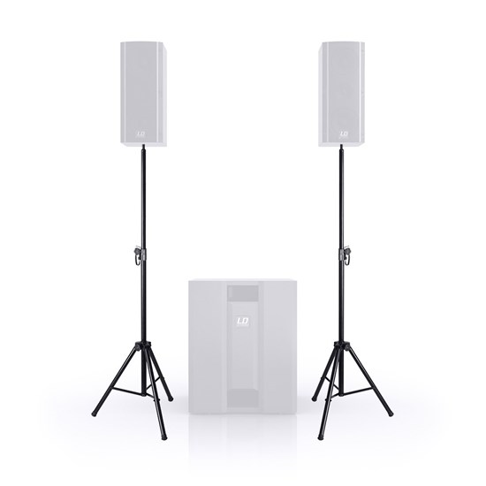 LD Systems DAVE8 Set w/ Speaker Stands, Transport Bag, Cables