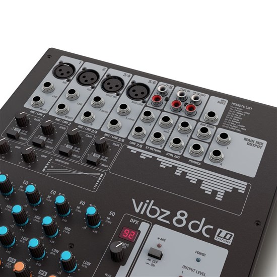 LD Systems VIBZ 8 Channel Mixing Console w/ DFX and Compressor