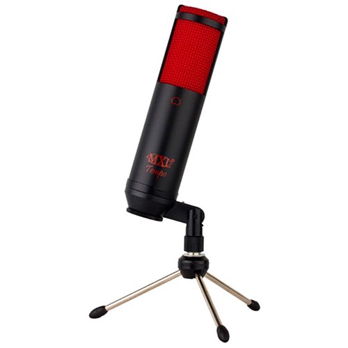 MXL Tempo USB Condenser Mic w/ Headphone Output (Black / Red)