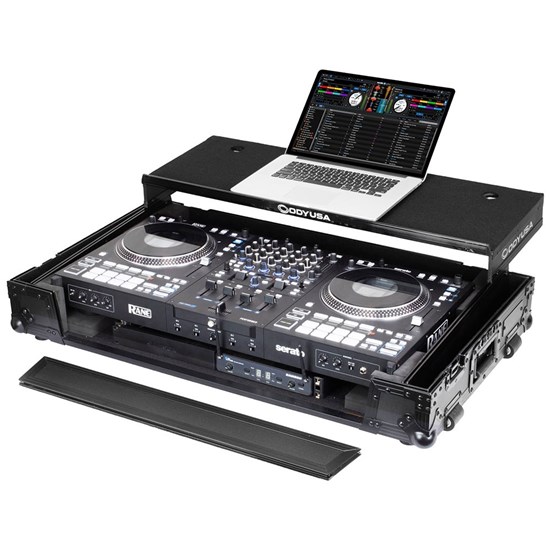 Odyssey Black Label Rane Performer Case w/Glide Style Laptop Platform and Wheels