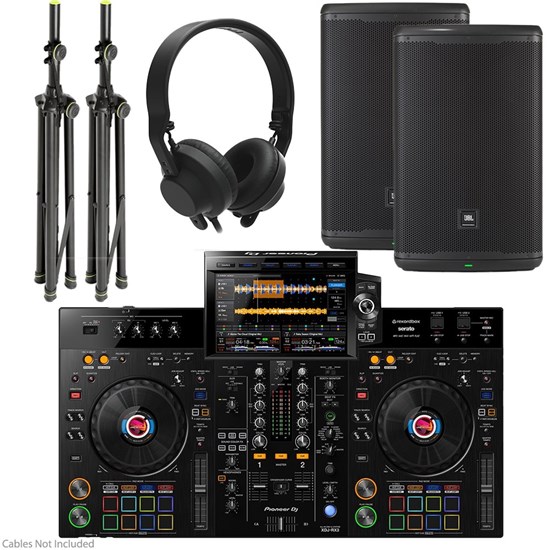 Pioneer XDJRX3 Bundle w/ 2x JBL EON715 Speakers, AIAIAI TMA-2 DJ Headphones & Stands