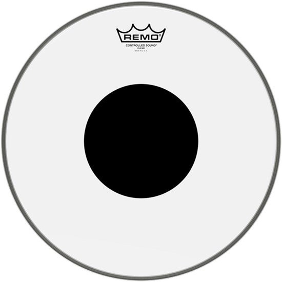 Remo CS-0313-10 Controlled Sound Clear Black Dot Drumhead Top Black Dot, 13