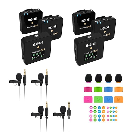  Rode Wireless GO 2 Dual Compact Digital Wireless Microphone  System with 2X Rode Lavalier GO Lapel Microphones : Musical Instruments