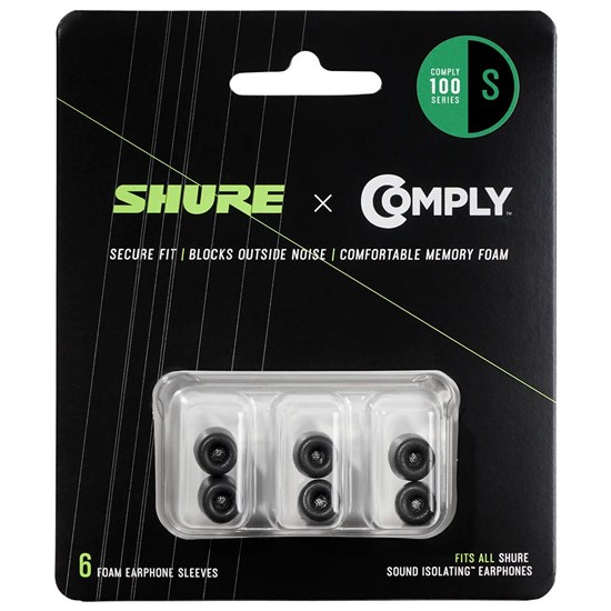 Shure EACYF1-6S Small Comply Series Black Foam Sleeves (3 Pair)