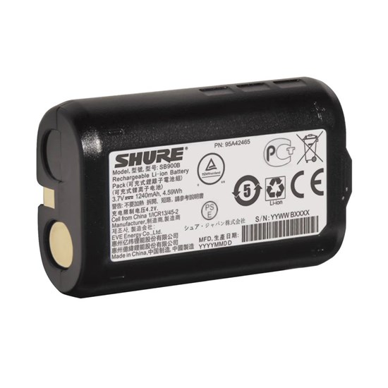 Shure SB900B Rechargeable Lithium-Ion Battery for QLXD, ULXD & Axient Digital