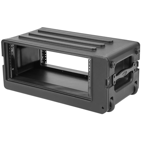 SKB 1SKB-R4SW Roto-Moulded 4U Shallow Rack Case w/Telescopic Handle and Wheels