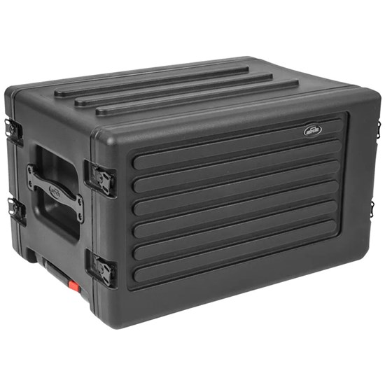 SKB 1SKB-R6SW Roto-Moulded 6U Shallow Rack Case w/Telescopic Handle and Wheels