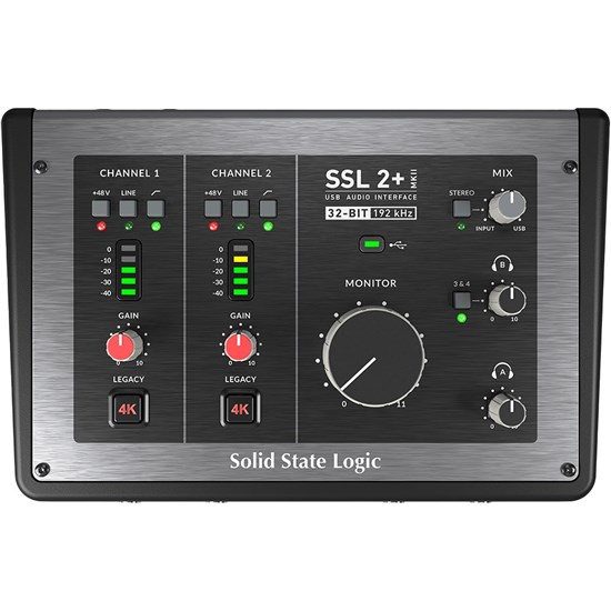 Solid State Logic SSL 2+ MK2 2x4 USB Audio Interface w/ Legacy 4K Analogue Enhancement