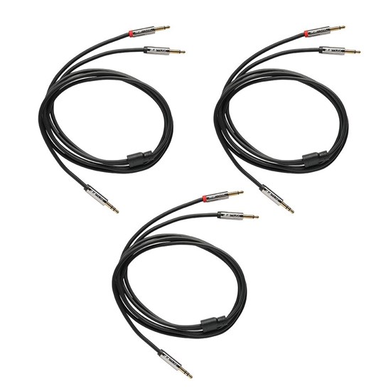 1010 Music 3.5mm to Dual 3.5mm Stereo Breakout Cable 3-Pack (1.4m)