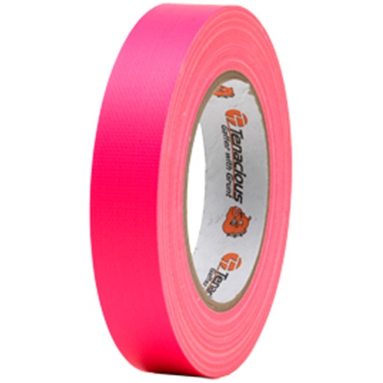 Tenacious Tapes FL166 Fluro Cloth Matt Tape (Pink) 25 Metre x 12mm Roll