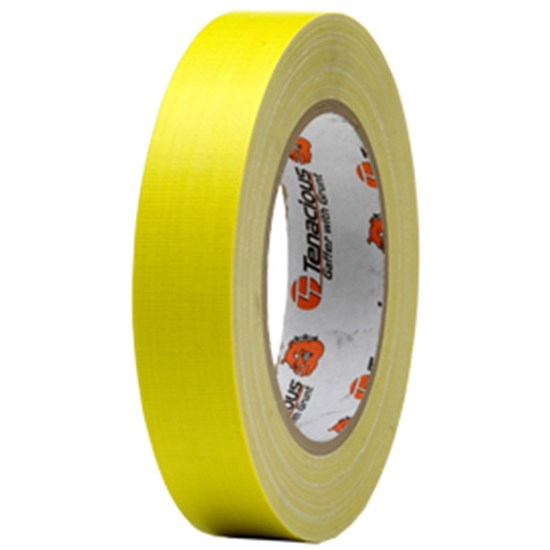 Tenacious Tapes FL166 Fluro Cloth Matt Tape (Yellow) 25 Metre x 12mm Roll