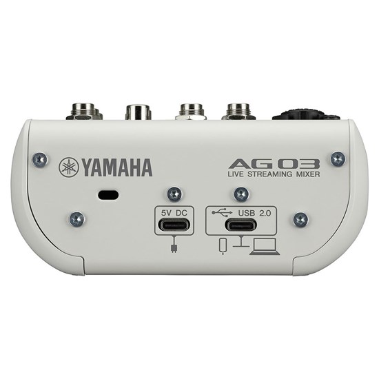 Yamaha AG03 MK2 3-Channel Live Streaming Mixer w/ USB Audio Interface (White)